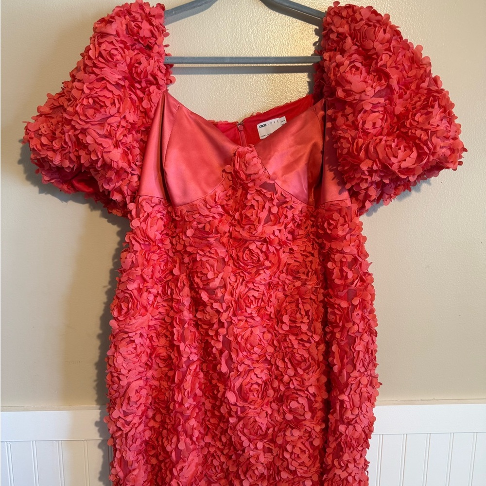 ASOS Curve Red Textured Mini Dress